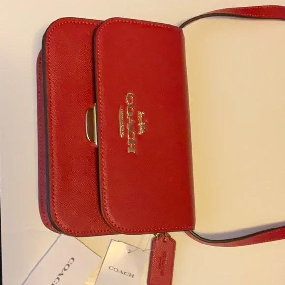 Authentic Coach Red Shoulder/Crossbody Bag - Picture 10 of 16